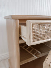 Load image into Gallery viewer, The Night Wonder Bedside Table - Rattan & Natural Wood