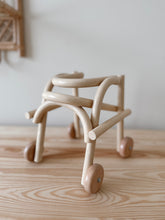 Load image into Gallery viewer, Doll-Size Emerald Rattan Walker