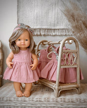 Load image into Gallery viewer, Doll dress with matching headband - Old Rose