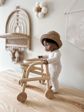 Load image into Gallery viewer, Doll-Size Emerald Rattan Walker