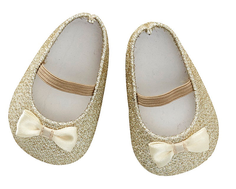 Doll Shoes - Glitter Gold