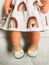 Load image into Gallery viewer, Doll Shoes - Glitter Gold