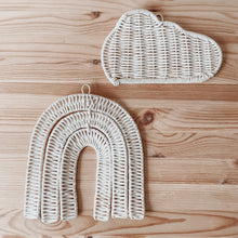 Load image into Gallery viewer, Cloud & Rainbow Wicker Wall Decor - Set of 2