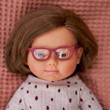 Load image into Gallery viewer, Caucasian Brunette Girl Doll with Down Syndrome and Glasses