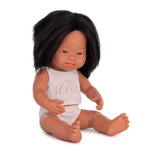 Load image into Gallery viewer, Miniland Hispanic Girl Doll with Down Syndrome
