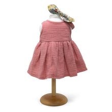 Load image into Gallery viewer, Doll dress with matching headband - Old Rose