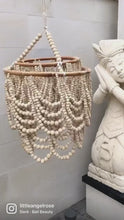 Load and play video in Gallery viewer, Natural Wooden Beads &amp; Rattan Pendant Lampshade
