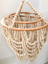 Load image into Gallery viewer, Natural Wooden Beads & Rattan Pendant Lampshade