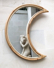 Load image into Gallery viewer, Luna Moon Rattan Mirror
