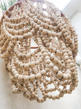 Load image into Gallery viewer, Natural Wooden Beads & Rattan Pendant Lampshade