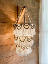 Load image into Gallery viewer, Natural Macrame & Wooden Beads Pendant Lampshade