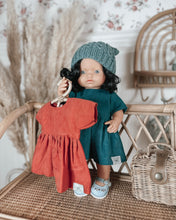 Load image into Gallery viewer, Corduroy Doll Dress - Rust
