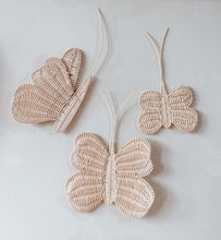 Load image into Gallery viewer, Butterfly Wicker Wall Decor - Set of 3