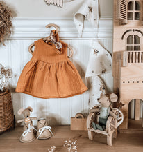 Load image into Gallery viewer, Doll dress with matching headband - Burnt Orange