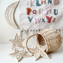 Load image into Gallery viewer, Moon & Stars Wicker Wall Decor - Set of 3