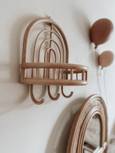 Load image into Gallery viewer, Rainbow Rattan Shelf with 3 hooks

