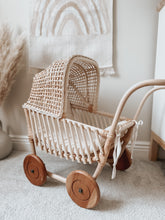 Load image into Gallery viewer, Rattan Doll Pram
