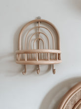 Load image into Gallery viewer, Rainbow Rattan Shelf with 3 hooks
