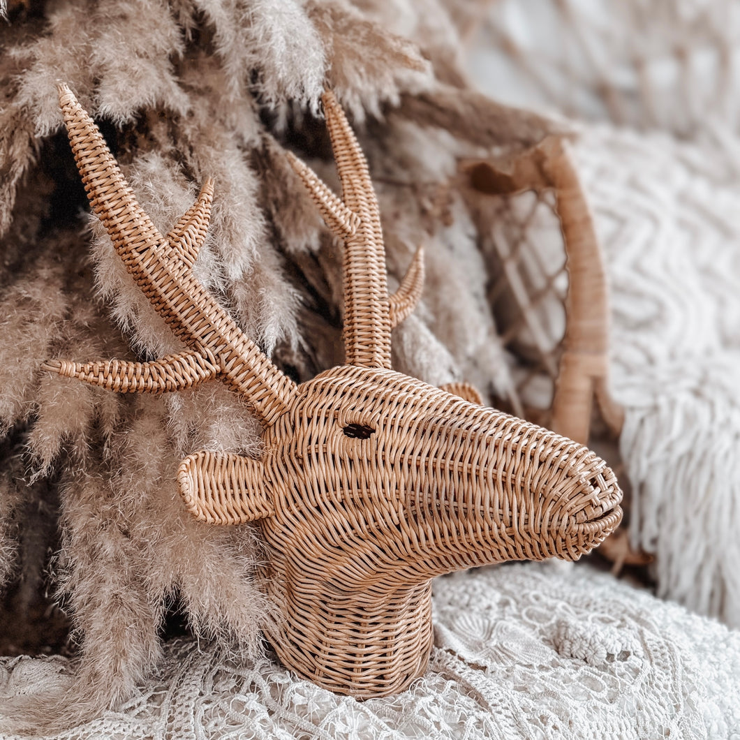 Dasher the Deer Wicker Wall Head