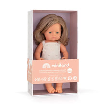 Load image into Gallery viewer, Caucasian Dark Blonde Girl Doll with Ecru Romper
