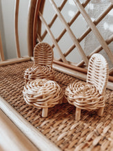 Load image into Gallery viewer, Rattan Dollhouse Furniture Set of 3
