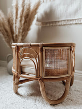 Load image into Gallery viewer, Rainbow Rattan Doll Bassinet
