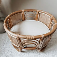 Load image into Gallery viewer, Rainbow Rattan Doll Bassinet
