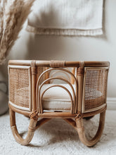 Load image into Gallery viewer, Rainbow Rattan Doll Bassinet
