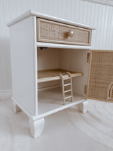 Load image into Gallery viewer, The Night Wonder Bedside Table - Rattan &amp; White Wood
