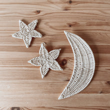 Load image into Gallery viewer, Moon &amp; Stars Wicker Wall Decor - Set of 3
