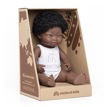 Load image into Gallery viewer, Miniland African Boy Doll with Down Syndrome
