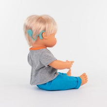 Load image into Gallery viewer, Miniland Caucasian Blond Girl Doll with Cochlear Implant
