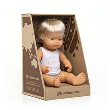 Load image into Gallery viewer, Miniland Caucasian Blond Girl Doll with Cochlear Implant
