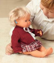 Load image into Gallery viewer, Miniland Caucasian Blond Girl Doll with Cochlear Implant
