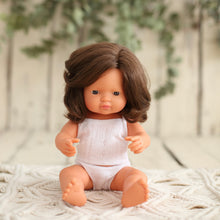 Load image into Gallery viewer, Miniland Caucasian Brunette Girl Doll
