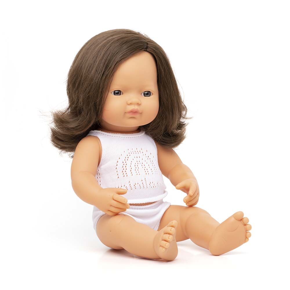 Miniland Caucasian Brunette Girl Doll