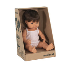Load image into Gallery viewer, Miniland Caucasian Brunette Boy Doll

