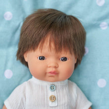 Load image into Gallery viewer, Miniland Caucasian Brunette Boy Doll
