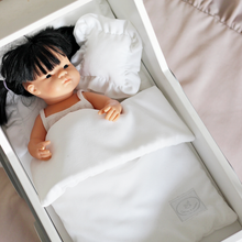 Load image into Gallery viewer, Doll Bedding Set with Ruffles - Pure White
