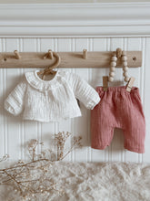 Load image into Gallery viewer, White Ruffle Shirt and Dusty Pink Trousers Set
