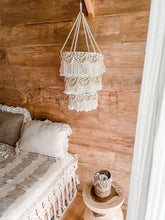 Load image into Gallery viewer, Natural Macrame &amp; Wooden Beads Pendant Lampshade
