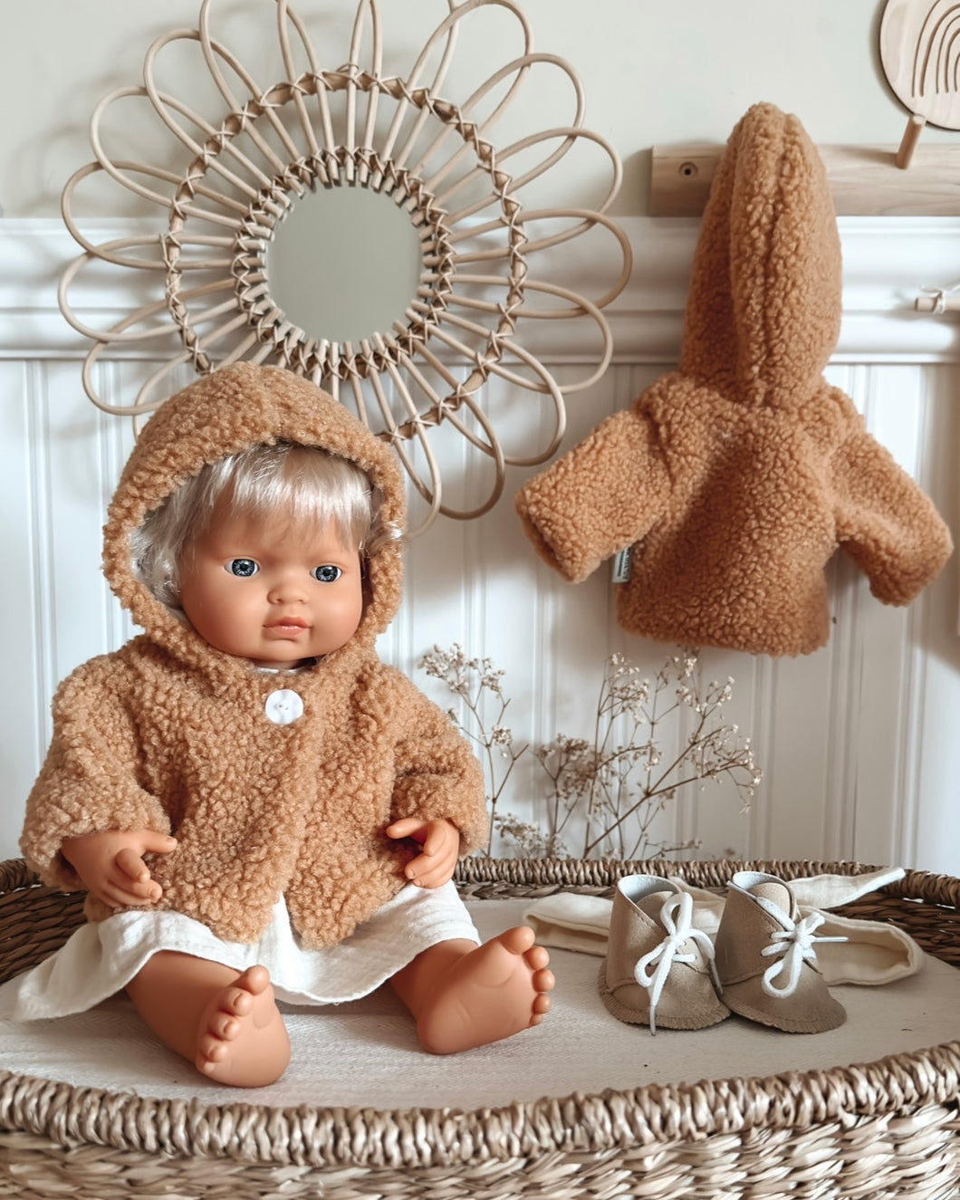 Hooded Teddy Jacket - Mustard