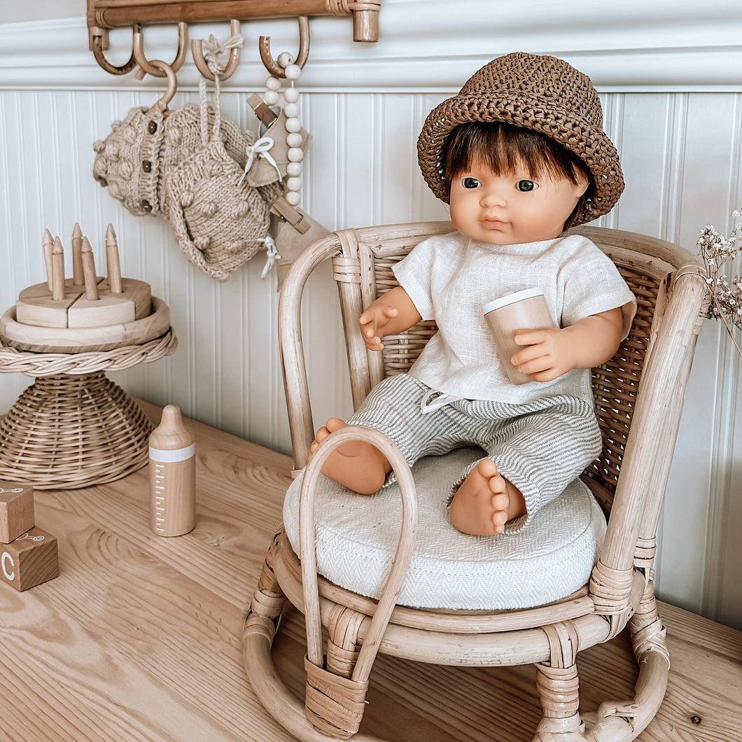 Boy Doll Linen Outfit - Cream