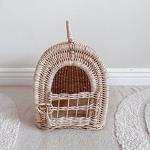 Load image into Gallery viewer, Nina Wicker Toy Pet Carrier
