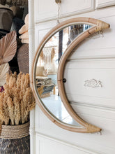 Load image into Gallery viewer, Luna Moon Rattan Mirror
