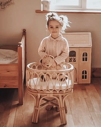 Ivy Doll Rattan Tall Bassinet