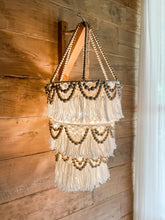 Load image into Gallery viewer, Natural Macrame &amp; Wooden Beads Pendant Lampshade
