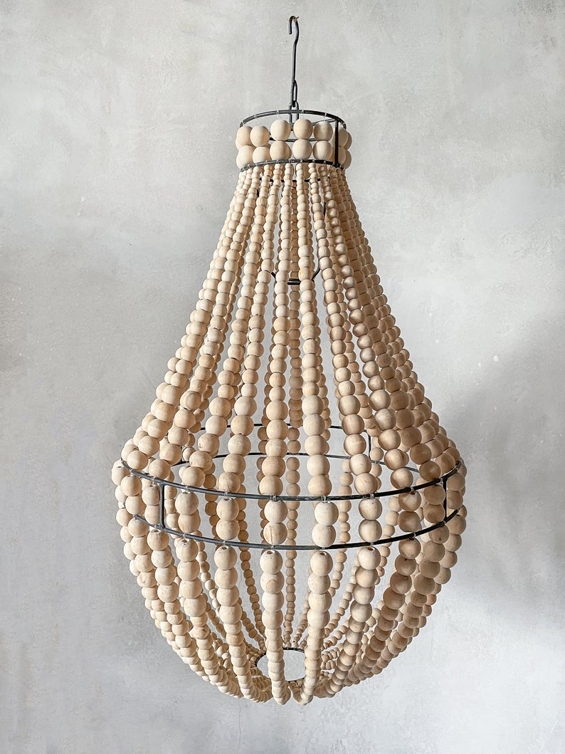 Natural Wooden Beads Chandelier