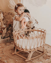 Load image into Gallery viewer, Coco Doll Rattan Rocking Bassinet
