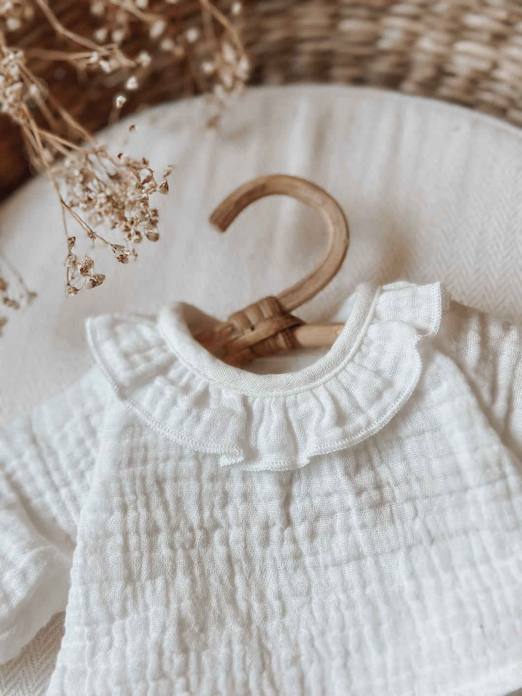 White Ruffle Shirt and Dusty Pink Trousers Set